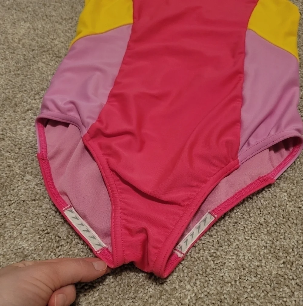 Speedo Youth Colorblock Colorful One Piece Swimming Suit Size Large